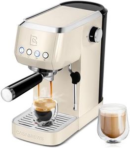 CASABREWS Espresso Machine 20 Bar, Stainless Steel Coffee Maker with Steam Milk Frother, Espresso Coffee Machine Cappuccino Latte Machine with 49oz Removable Water Tank, Creamy