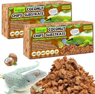 Legigo 2 Pack Coconut Chip Substrate for Reptiles, Natural Coco Husk Chip Reptiles Bedding, Compressed Coconut Chip Substrate for Snake, Tortoise, Ball Python, Gecko, Lizard Terrarium Tanks