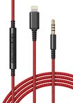 (Apple MFi Certified) Replacement Headphone Cable with iPhone Lightning Connector (3.5mm) Audio Aux Cord with Mic & Volume Control Remote (Compatible with Beats/Sony/Sennheiser and Audio Tech)