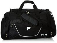 Fila Acer Large Sport Duffel Bag, Black/White, One Size