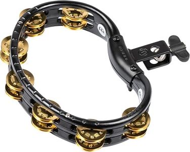 Meinl Percussion TMT2B-BK Mountable ABS Plastic Tambourine with Double Row Brass Jingles, Black