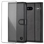Kuafcase for Google Pixel 6a Case with 1 Screen Protector, Wallet Leather Flip Case with 4 Card Slots Magnetic Closure Kickstand Shockproof Phone Case for Google Pixel 6a - Black