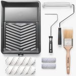 Remolika 8-Piece Paint Roller Kit - Made in Portugal - Premium Paint Brush, Microfiber Roller Covers, Wall Painting Roller Naps, Roller Frames, and Paint Tray, for Professionals or Homeowners