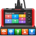 KINGBOLEN OBD2 Scanner S500 Car Scanner, Lifetime Free Update Diagnostic Scan Tool with 4 Reset,Oil/Brake/SAS/Throttle Reset, Engine ABS SRS Transmission OBD2 Code Reader, Battery Test, AutoVIN