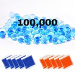 Gel Water Blaster Balls Refill, 10Pack 7-8mm 100,000 Pieces Water Gel Beads for Age 14+, Perfect for Wedding Centerpieces Vases Filler Wedding Home Decor (Blue+Orange)