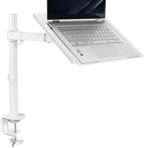 VIVO Single Laptop Notebook Desk Mount Stand, Fully Adjustable Extension with C-clamp, Fits up to 17 inch Laptops, White, STAND-V001LW