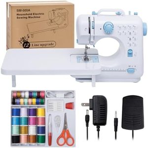 Sewing Machine for Beginners with Extension Table Mini Sewing Machines Kit Supplies 12 Built-in Stitches with Needles Assorted Thread Kit Starter Kit Easiest for Adult and Kids
