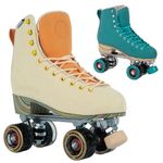 LMNADE Throwback Traditional Figure Skate Style Vegan-Friendly Roller Skates. Ideal Roller Boots for Girls and Women Suitable for Indoor & Outdoor Use Size - UK 8