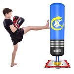 Dripex Kids Free Standing Boxing Punch Bag, Heavy Duty Punching Bag Stand with Suction Cup Base -47", Blue