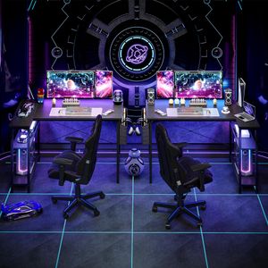 BEXEVUE L-Shaped Gaming Desk – Black Corner Computer Table