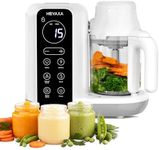 HEYAXA Baby Food Maker, Baby Food Processor with Automatic Cooking & Grinding, Food Steamer Puree Blender with Self-Cleaning Function, BPA Free (White)