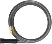 Worth Garden 3/4'' Garden Hose Grey (10) Garden 3/4 in. x 10ft Garden Hose - Replacement Short Leader Hose - Durable PVC Non Kinking Heavy Duty Water Hose with Brass Hose Fittings