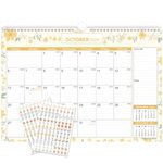 Wall Calendar 2024-2025, Mokani Large Monthly Desk Planner from Oct. 2024 to Dec.2025, 12" x 17" with Plastic Cover, 234 Stickers and Canada Holidays, Big Hanging Calendars for Home School Office