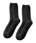 Men’s and Women’s Gripper Non-Skid Hospital Slipper Socks for Seniors - Black One-Size