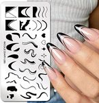 1 Pcs French Nail Stamping Plates Wavy Striped Tip Nail Stamp Template Heart Nail Design Stencil