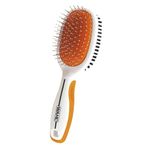 Wahl Premium Pet Double Sided Pin Bristle Brush with Patented Stacked Pin Design for Dogs - Removes Loose Hair & Stimulates The Skin While Creating a Soft Coat Shine - Model 858501