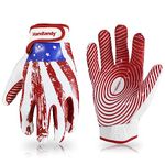 HANDLANDY Youth Football Gloves, High Tack Silicone Grip Kids Flag Receiver Gloves No Slip Linemens Gloves for Kids & Adult, Large