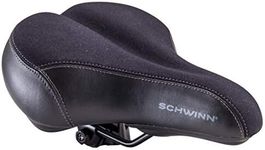 Schwinn Comfort Bike Seat for Men and Women, Commute Gateway, Replacement Saddle Fits All Adult Bikes with Standard Seatpost, Foam Saddle, Black