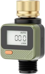 Diivoo Water Flow Meter with 180° Removable Panel, 4 Measure Modes, ±5% High Accuracy and IP54, Measure Gallon/Liter Consumption and Flow Rate for Outdoor Garden Hose Watering, RV Water Tank Filling