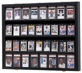 KCRasan 36 Graded Sports Card Display Case - Baseball Card Display Case Lockable - Collection Card Display, Wall Display Frame for Basketball Football Hockey Trading Cards with UV Protection Acrylic