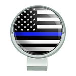 GRAPHICS & MORE Thin Blue Line American Flag Golf Hat Clip with Magnetic Ball Marker