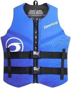 Owntop Swim Vest Adult Water Sport Vest Neoprene Floaties for Swimming, Boating, Kayaking, Fishing | Adjustable Zipper Dual Buckle Foldable Buoyancy Jacket