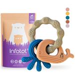 Infatot® Teething Toys for Baby - MultiTexture Baby Teethers 0-6 Months, Baby Essentials for Newborn - Baby Shower Gifts, Baby Teething Toys Silicone Teethers for Babies 6 Months - Cobalt