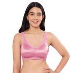 Amante Women Solid Double Layered Non Padded Non-Wired Full Coverage Seamless Fleece-Lined Cups, Better Concealment, Broad Cushioned Straps Elegant Super Support Bra - BRA78001 (Pink) (36C)