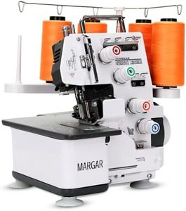 Industrial Serger Sewing Machine, Heavy-Duty Metal Frame Overlock Machine with 3-4 Stitch Capability, Overlocker Sewing Machine with LED Light，12 Stitch Patterns, 1,250 Stitches Per Minute, White