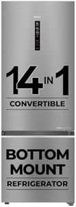 Haier 355 L 3 Star Frost Free Bottom Mount Double Door Refrigerator|Convertible 14-in-1|Jhukna Mat-Bottom Freezer|Digital Display Panel|Triple Inverter|Twist Ice Maker (HEB-363TS-P, Inox Steel)