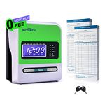 Elebinke Clocking In Machine Time For Employees Small Business, In/Out Time Punch Clock,Automatic Daylight Saving Time, No Ink Ribbons, 0 Monthly Fee Includes 50 Time Cards & 2 Keys