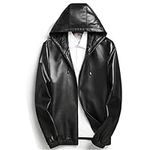 Men's Leather Jacket Hoodie Men Lam