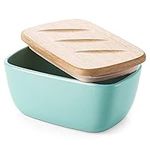 DOWAN Butter Dish, Ceramic Butter Dish with Lid for Countertop and Kitchen Decor, Large Butter Dish Holds up to 3 Sticks, Blue Butter Keeper