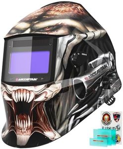 ARCCAPTAIN True Color Welding Helmet, 4 Arc Sensor Auto Darkening Welding Hood, Solar Powered Welding Mask, 1/1/1/1 Top Optical Clarity Welder Helmet, Wide Shade 4/9-13 for TIG MIG ARC