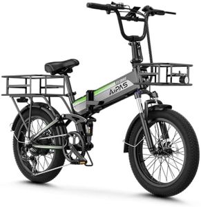 Aipas F3 Folding Electric Bike for Adults, 1500W Peak Motor, 62-Mile Range,614Wh Battery,Lightweight Aluminum Frame& Full Suspension, 20" Fat Tire Ebike for Urban Commuting& Weekend Riding,Class 3/2/1