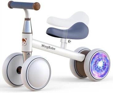 Baby Balance Bike for 1-3 Years Old Boys Girls, Colorful Lighting 4 Silence Wheels Toddler Balance Bike with Adjustable Seat, Baby Bike Toddler 1st Birthday Gifts