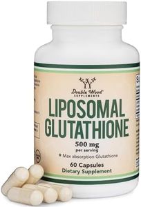 Liposomal Glutathione Supplement 500mg per Serving, 60 Capsules (Vegan Safe, Non-GMO) Max Absorption Liposomal Glutathione with Genuine Smell and Taste by Double Wood