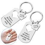 2 Pieces Teacher Keychains, Stainless Steel Thank You Keychain, Appreciation Teacher Gifts for Teacher's Day Thanksgiving Day Merry Christmas Day