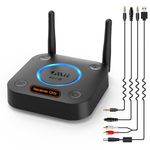 1Mii Long Range Bluetooth 5.1 Receiver with Volume Control, aptX HD Wireless Audio Receiver for HiFi, aptX Low Latency for Old Amp (RCA Digital Optical TOSLINK Coaxial)-B06 Pro