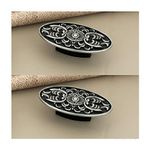 indeed Oval Shape knob Antique Cabinet Drawers/Wardrobe/Kitchen Door Pull Handle Knobs (Pack of 2) (Silver Antique)