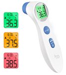 Femometer Forehead Thermometer for Adults and Kids, No-Touch Digital Infrared Thermometer with 3 Color Indicator, High Accuracy, 1s Fast Accurate Reading Baby Thermometer