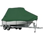 ELVONS 21-24ft Speedboat Boat Cover, Heavy Duty 210d Marine Grade Waterproof Trailerable Boat Cover Fits V-Hull,Fish&Ski,Pro-Style,Fishing Boat,Runabout,Green,21~24ft(732cm *300cm)