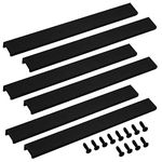 LICTOP 300mm/11.8" Black Mount Finger Pull for Home Kitchen Cabinets Drawers Collection,Aluminum With Screws (6 Pcs)