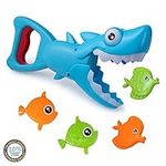 Hoovy Bath Toys Fun Baby Bathtub Toy Shark Bath Toy for Toddlers Boys & Girls Shark Grabber with 4 Toy Fish Included (Shark Grabber)