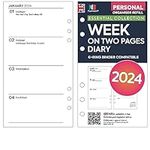 NBplanner 2024 Week on two pages Personal organiser refill white yearly | Filofax personal COMPATIBLE (2024 basic)