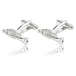 Daesar Men's Stainless Steel Cuff Links Silver Trumpet Jazz Music Cufflink