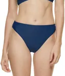 Annbon Women's High Cut Bikini Bottoms Mid Rise Tankini Swimsuit Bottom, Navy, L