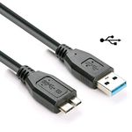 MaxLLTo USB 3.0 Power Charger Data SYNC Cable Cord for Toshiba External Hard Drive Disk 1tb 2tb 3tb, 3ft Long - Balck