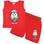 Kwitchy Boy's T-Shirt & Shorts Set New Born Baby Clothes | Kids Clothing | Dress | Sleeveless T Shirts | Shorts | Cotton | Casual | Kids Wear | Summer | Birthday Gift (6-12 Months, Red)