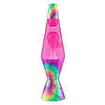 Pink and Tie Dye Spiral Lava® Lamp | 14.5" Inches Tall | Aluminum Base and Cap with 25W Bulb Included | Classic/Vintage Liquid Motion Lamps | Multi-Colored Dynamic Blob Effects